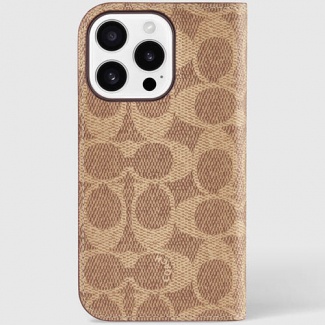 **PREORDER**Apple iPhone 16 Pro Coach Folio Case with Magsafe - Signature Tan